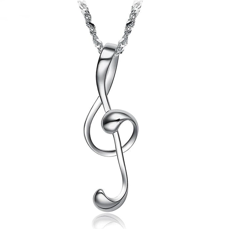 Treble Clef Pendant Necklace