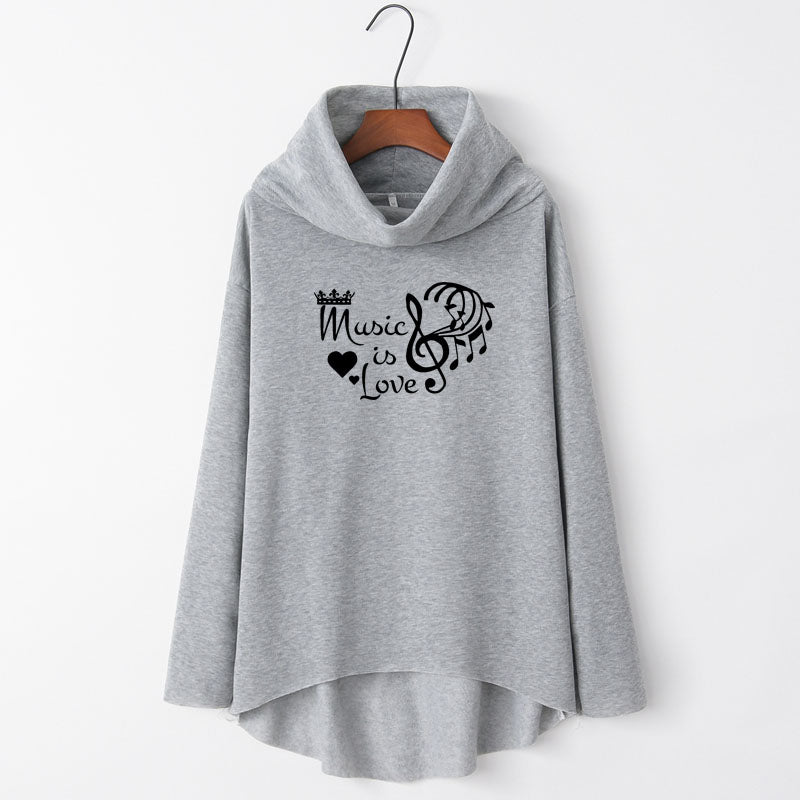 Music Is Love Crown Turtleneck Hoodie