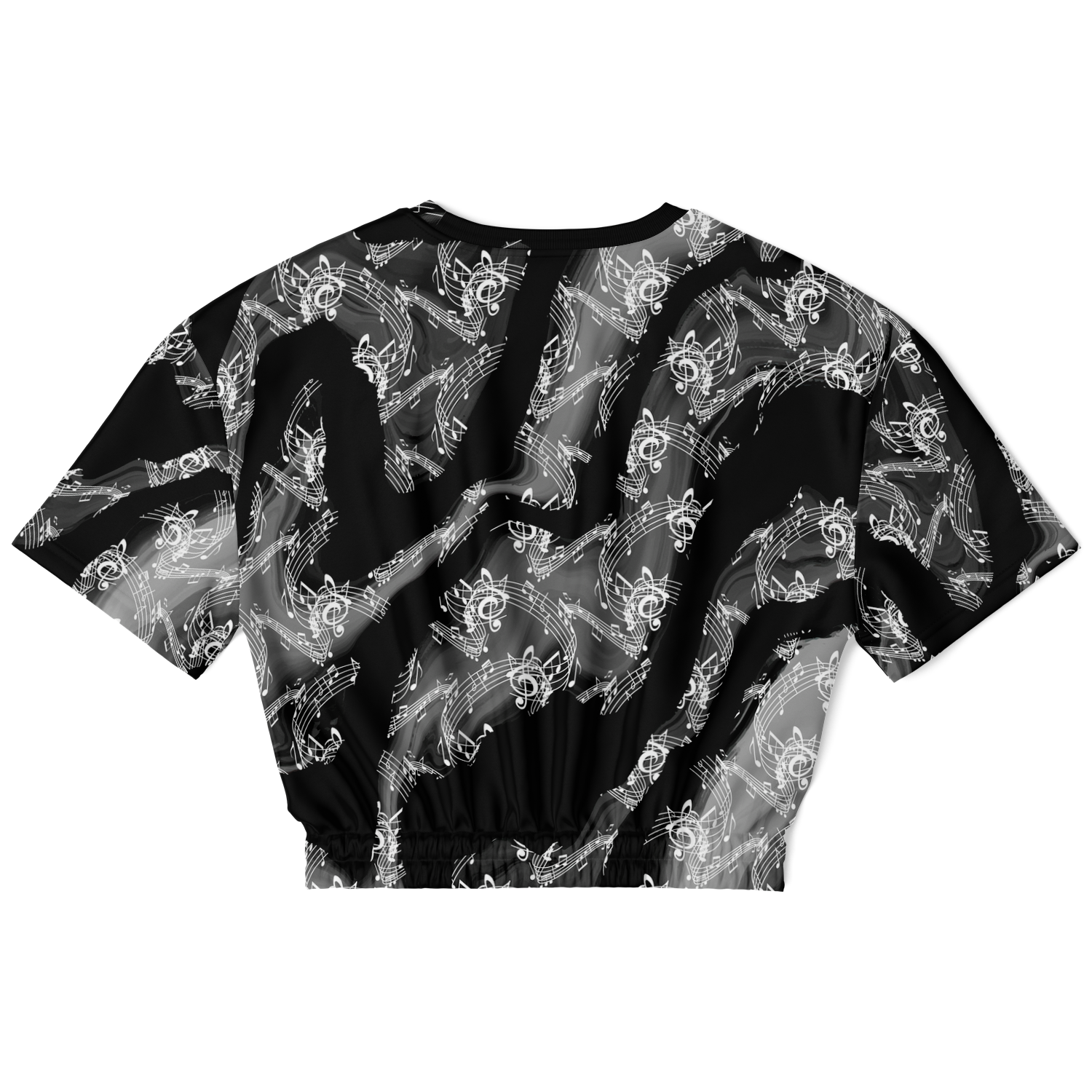 Music Notes Abstract Cropped Sweatshirt