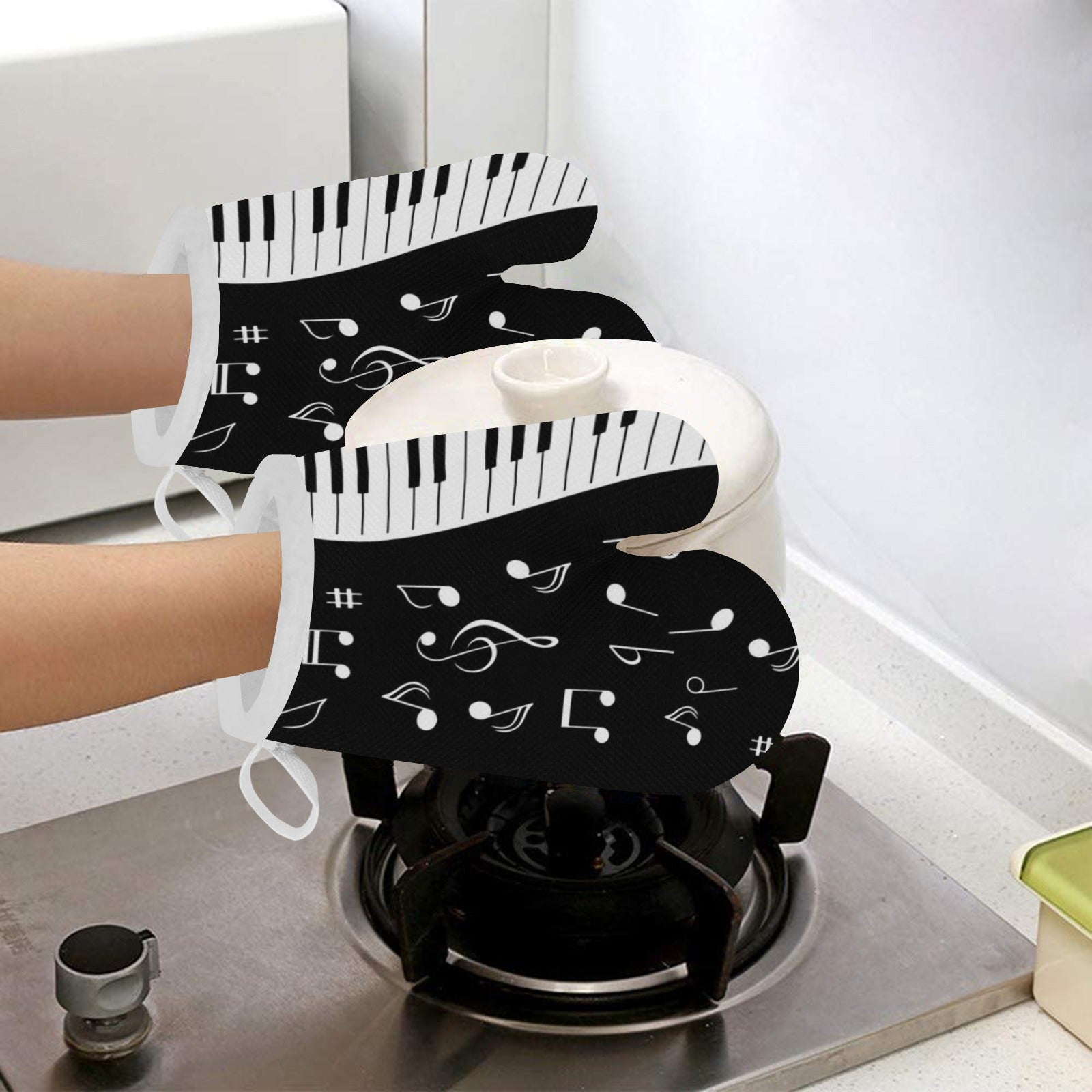 Piano Music Notes Oven Mitt
