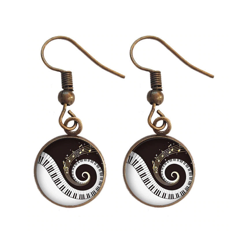 Retro Music Piano Earrings