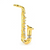 Rhinestone Saxophone Brooch