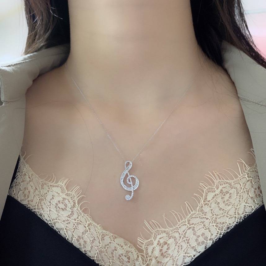 Music Symbol Crystal Necklace