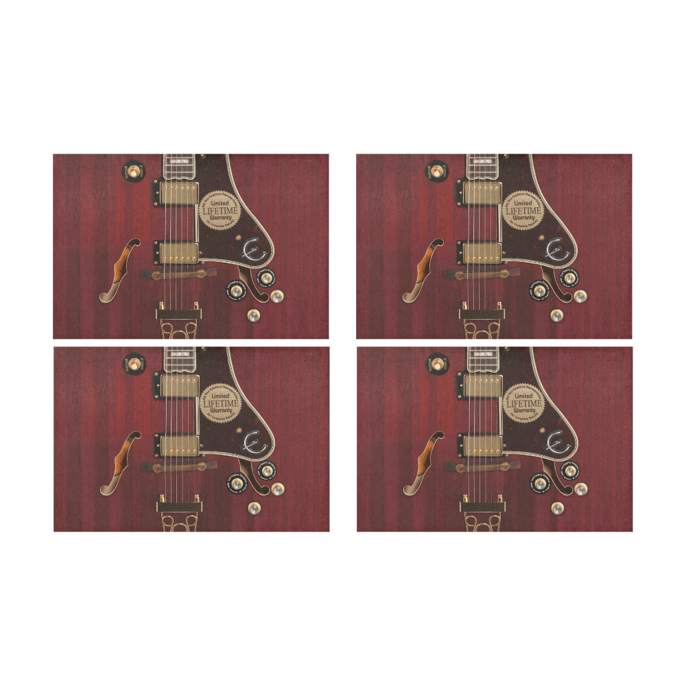 Red Electric Guitar Placemats (Set of 4)