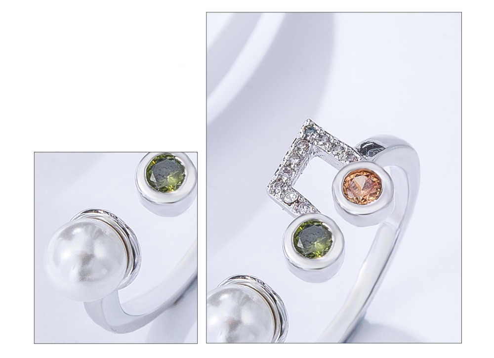 Silver-Color Music Ring