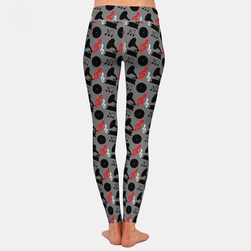 Music Notes Print Leggings