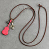 Vintage Wooden Guitar Chains Necklace