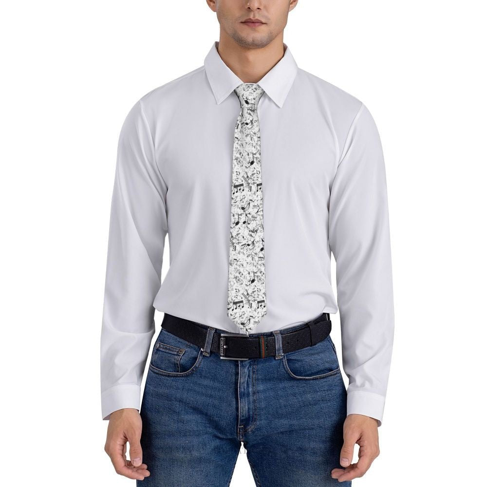 Music Notes White Tie