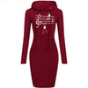 Music Notes Print Hooded Dress