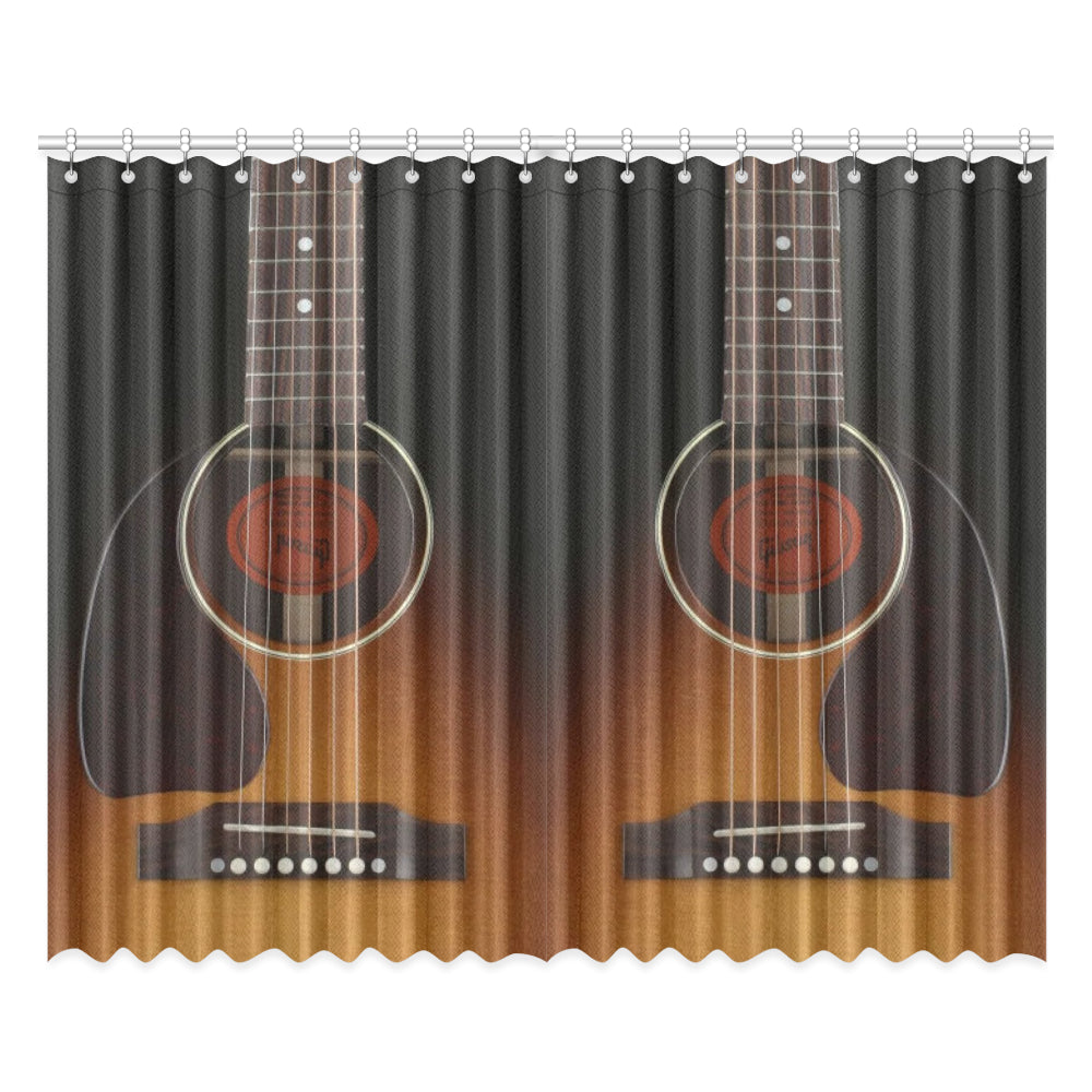 Black Guitar Window Curtains