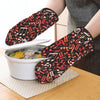 Red Music Notes Oven Mitts