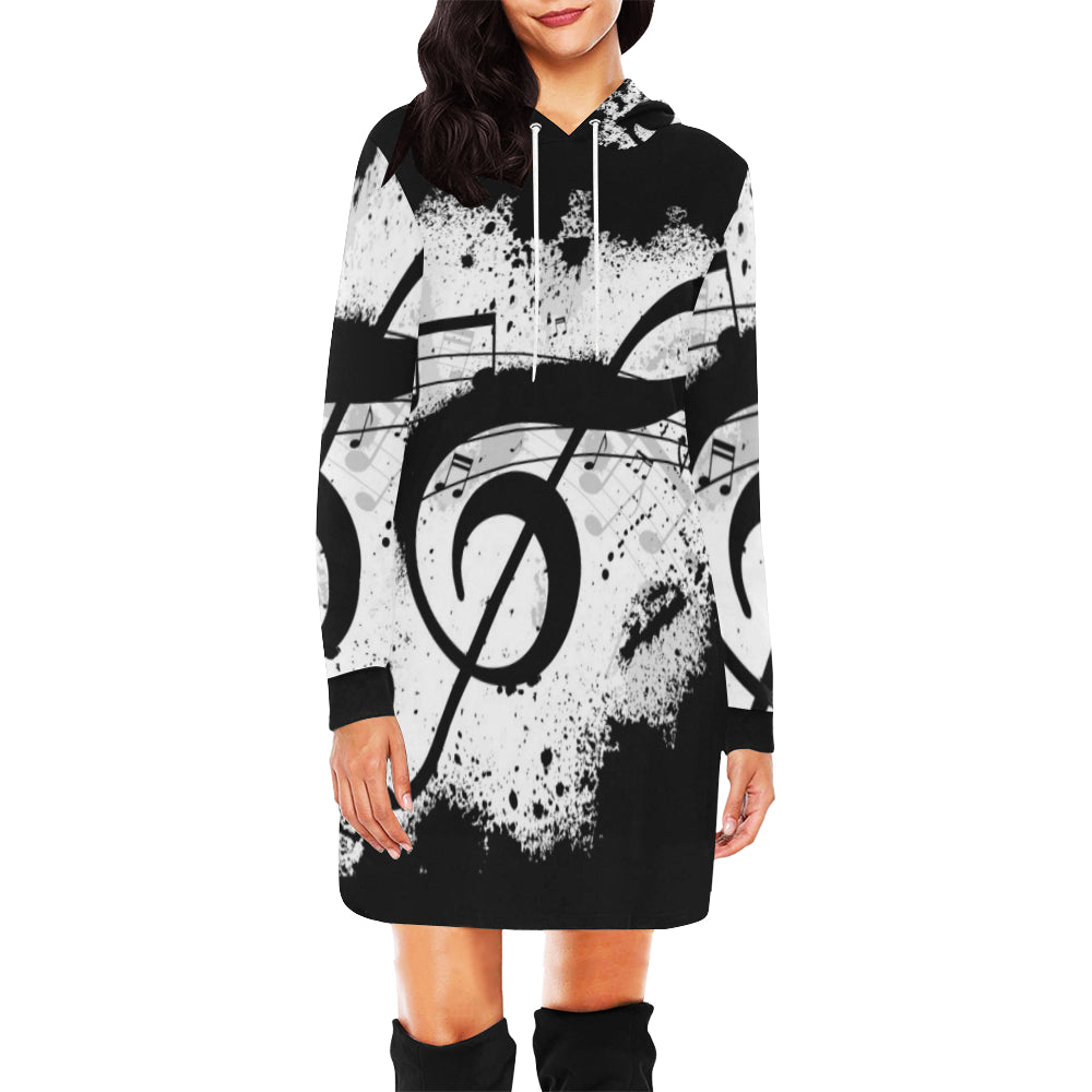 Treble Clef Women's Hoodie Dress