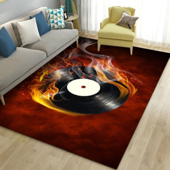 Music Vintage Vinyl Record Area Rug