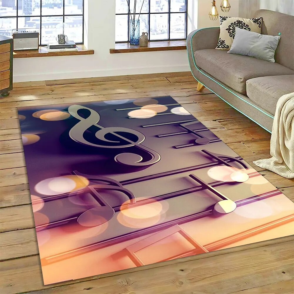 Creative Musical Note Piano Rug