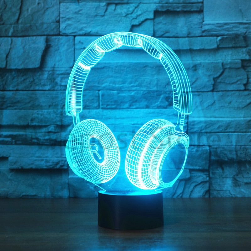 LED Headset Music Table Lamp