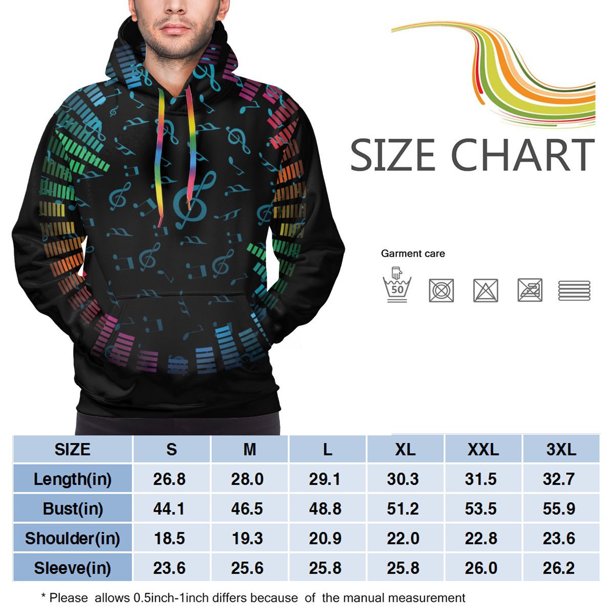 Music Note Black Hoodie