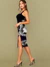 3D Music Skull Side Slit Dress