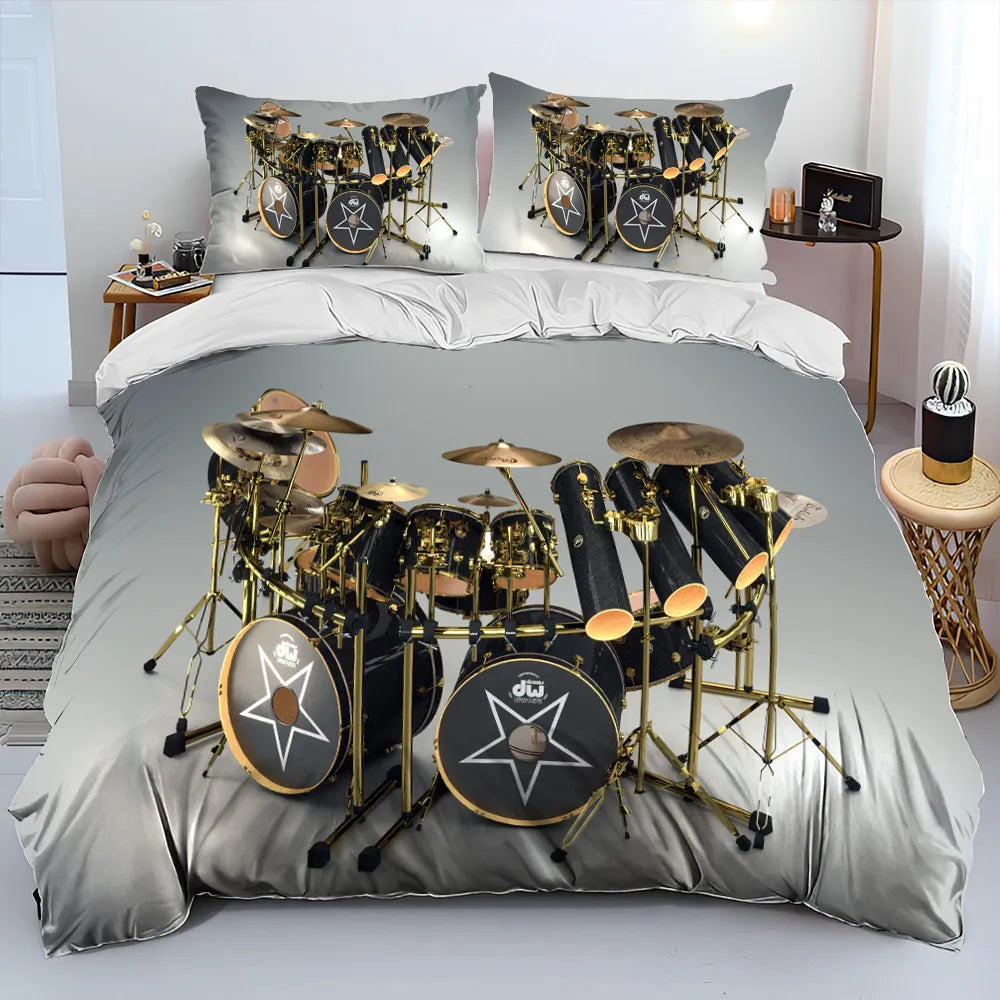 3D Drum Instrument Bedding Set