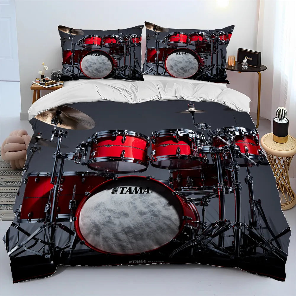 3D Drum Instrument Bedding Set