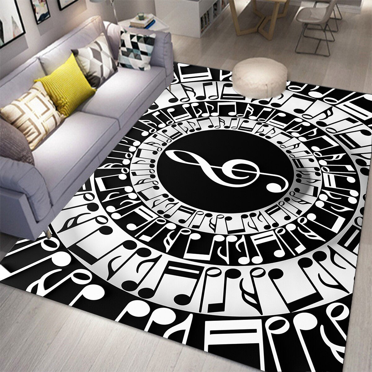 Music Note Living Room Rug