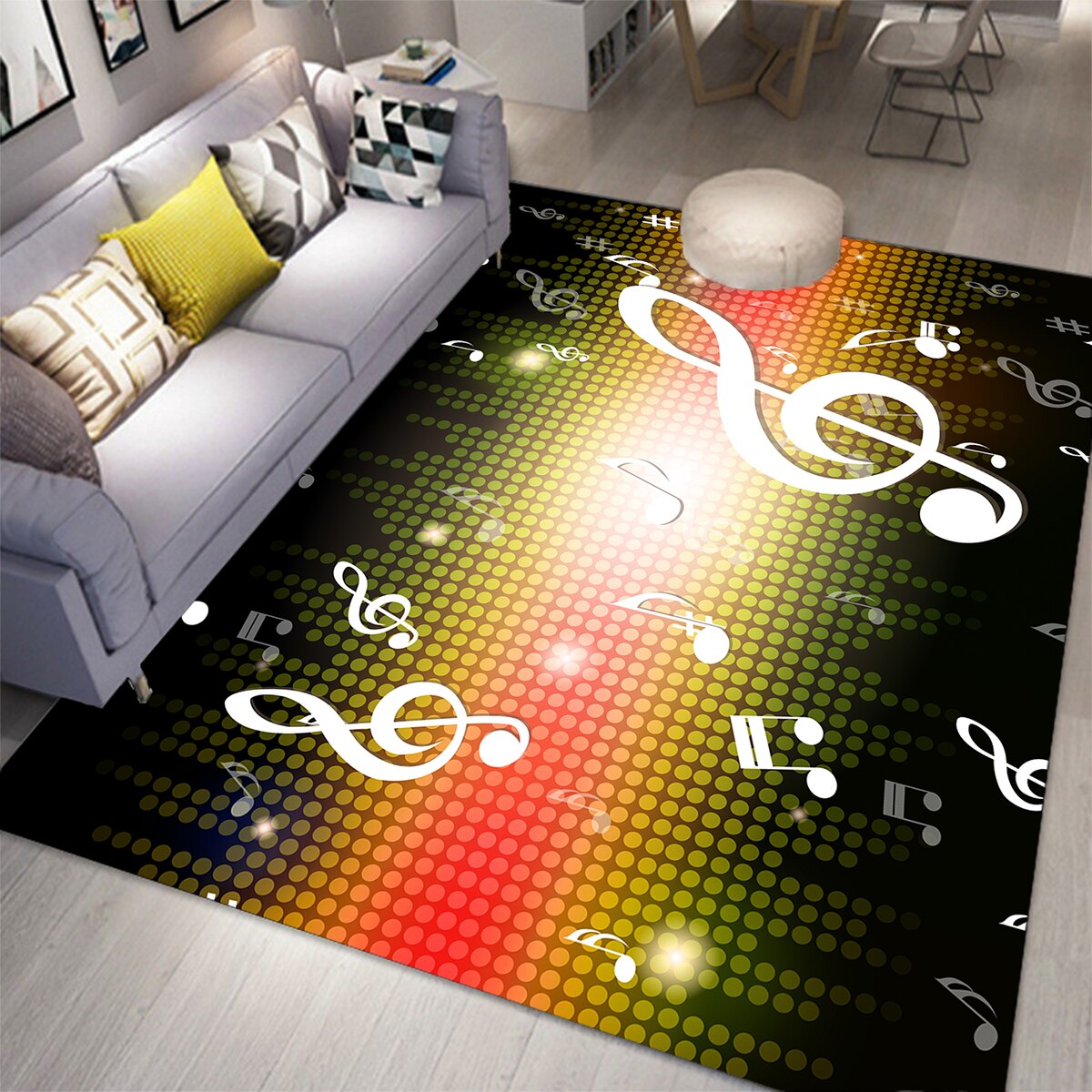 Music Note Living Room Rug