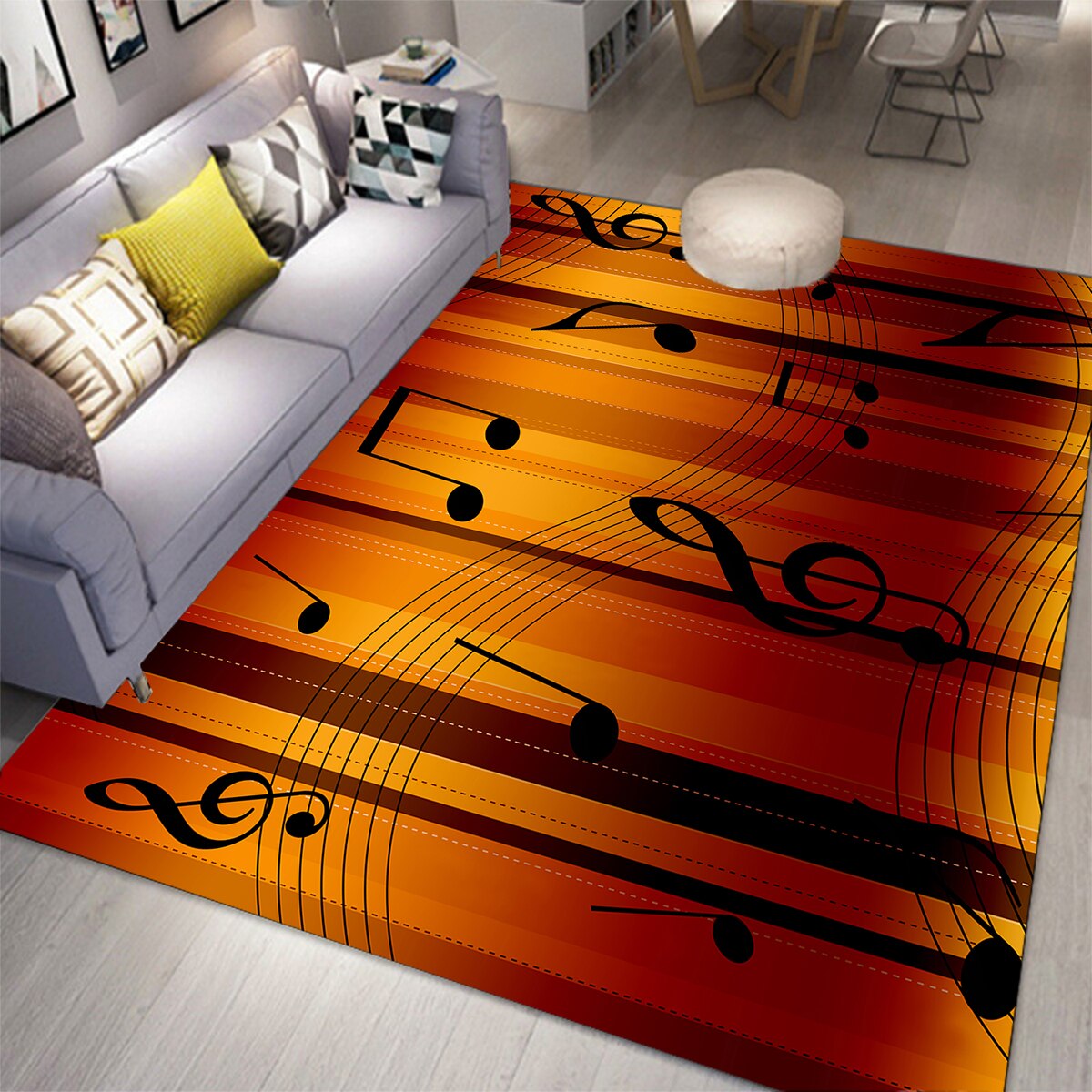 Music Note Living Room Rug