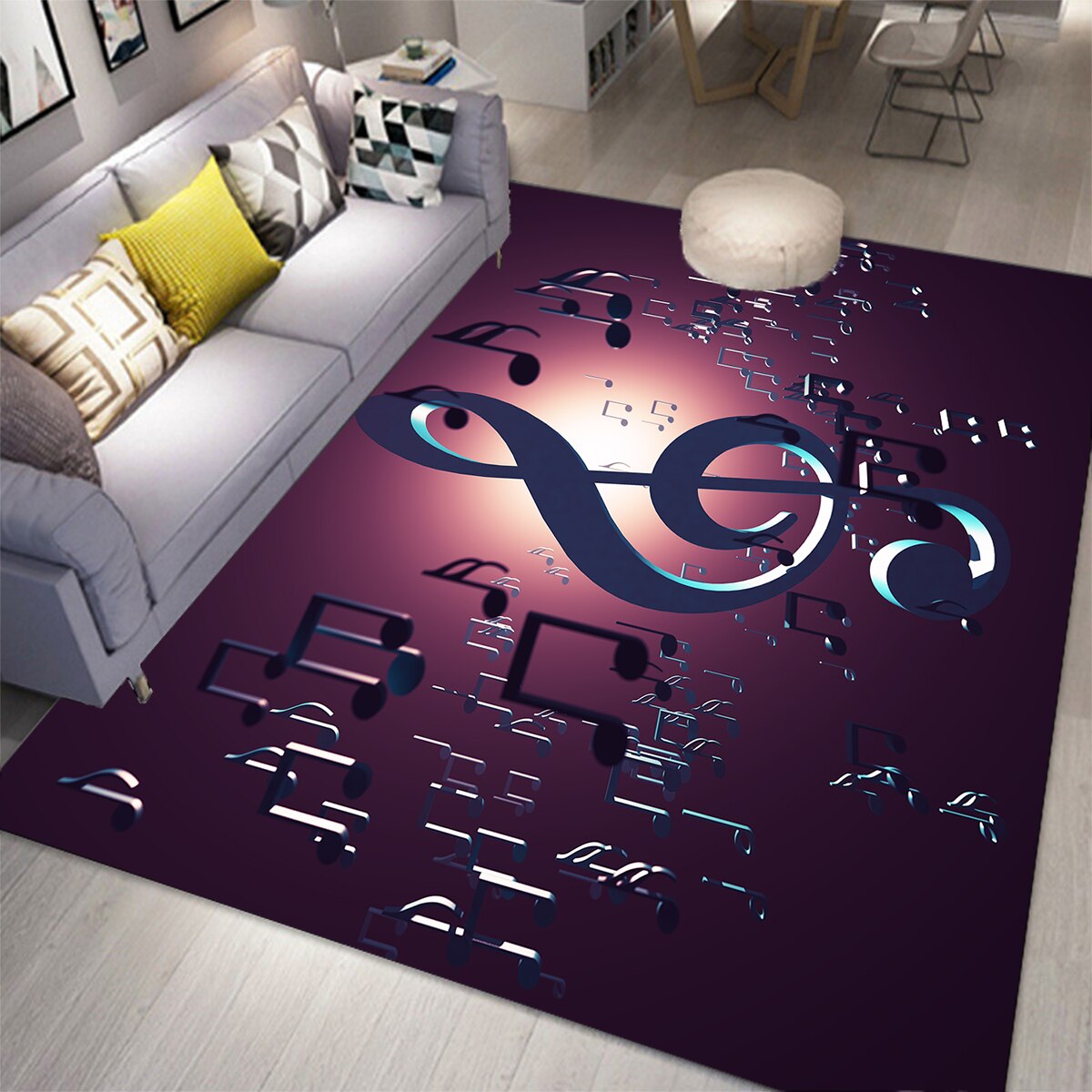 Music Note Living Room Rug
