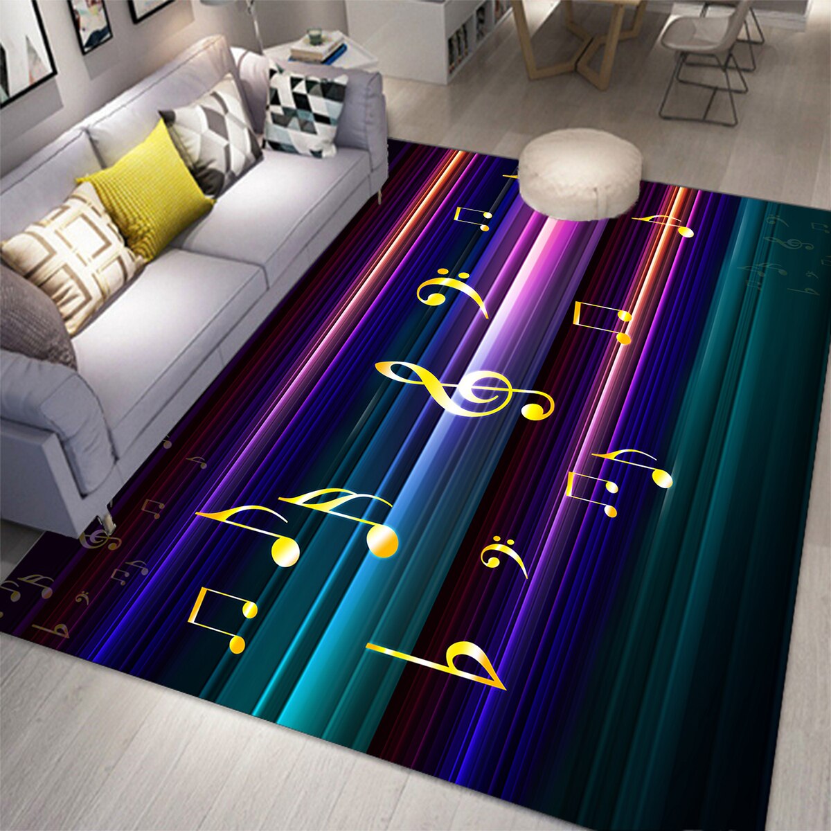 Music Note Living Room Rug