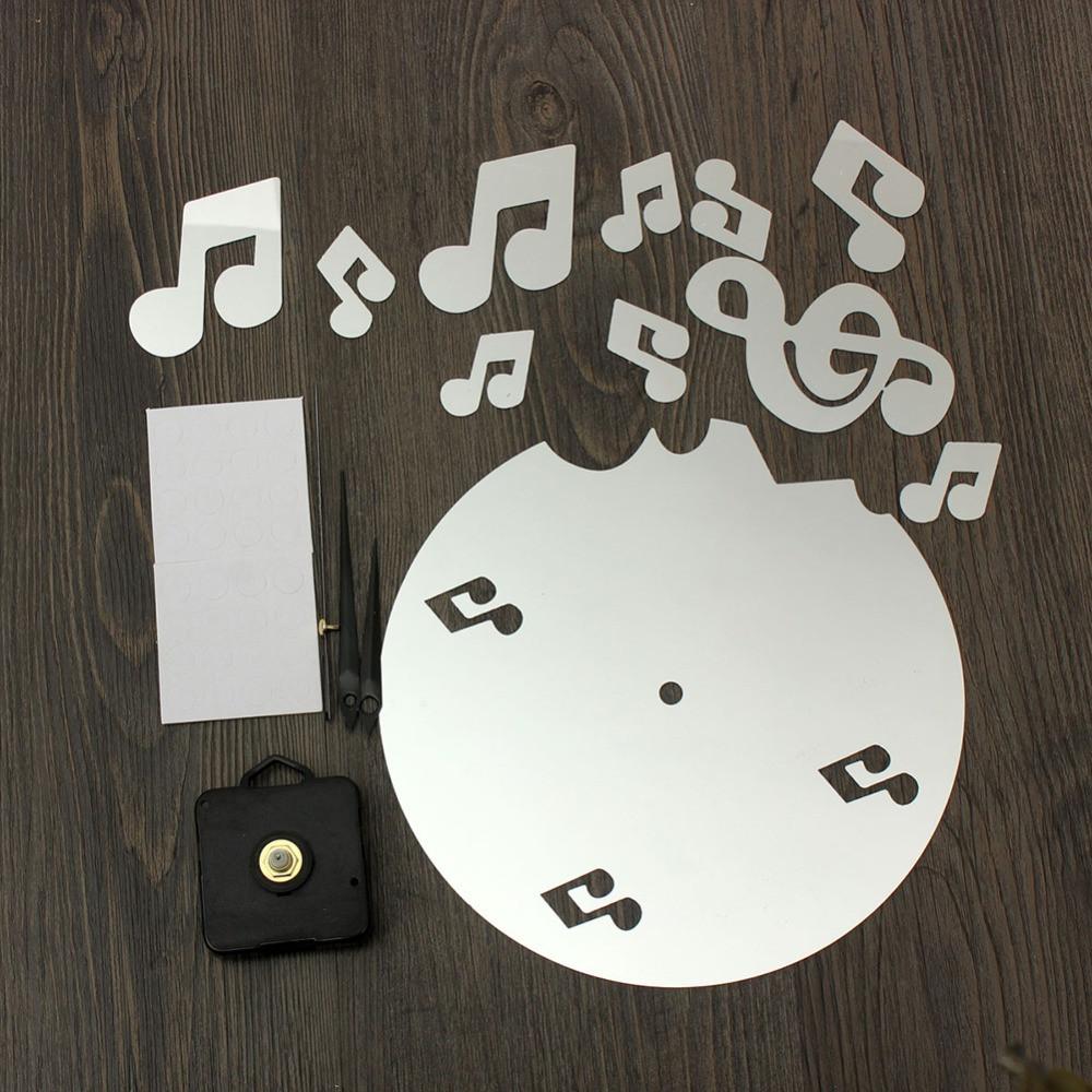 Music Notes 3D Wall Clock Mirror Sticker Set - Artistic Pod Review