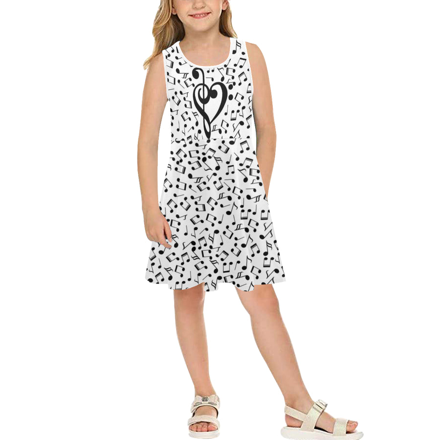 Music Notes Heart Girl's Sleeveless Sundress - 2T - { shop_name }} - Review