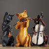 Resin Cat Musical Band Figurine