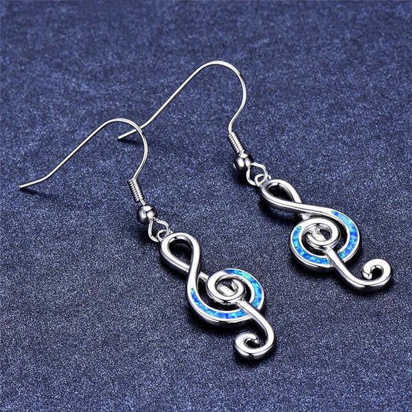 Music Note Long Drop Earrings