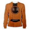 3D Brown Wooden Guitar Hoodie/Sweatshirt - Sweatshirt / XS - { shop_name }} - Review