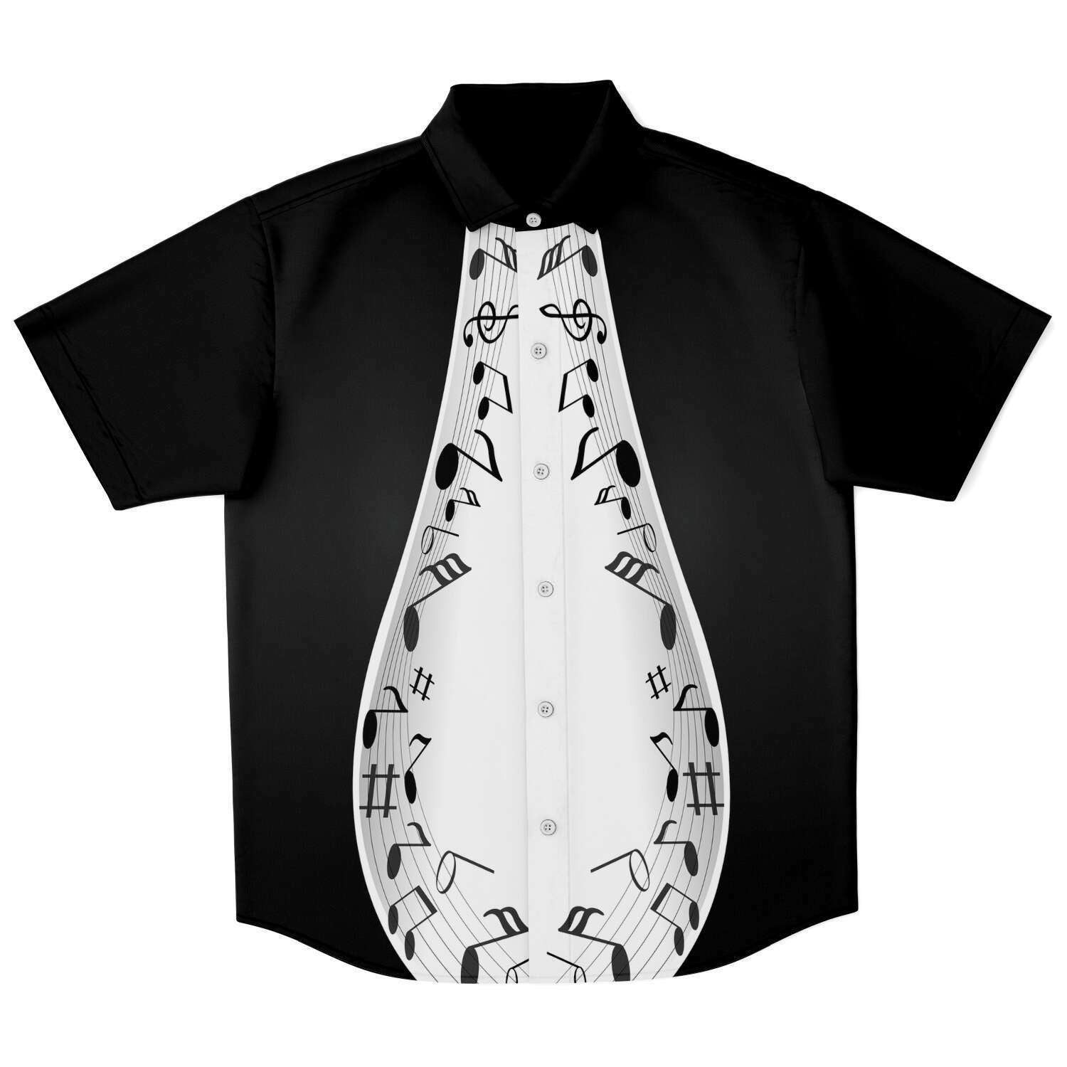 Music Notes Black Short Sleeve