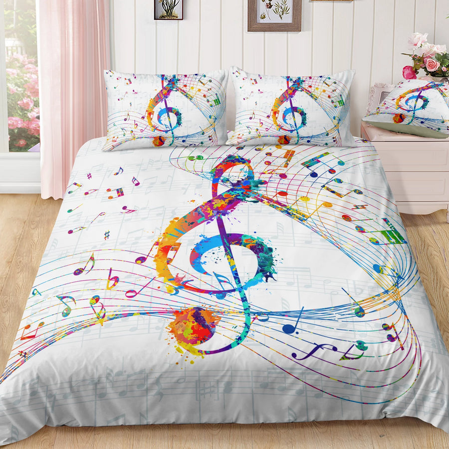 Treble Clef in Music Scores Bedding Set