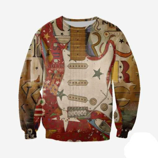 Music Guitar Print Hoodie/Sweatshirt