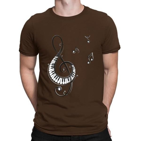 Treble Clef & Piano Design T-shirt
