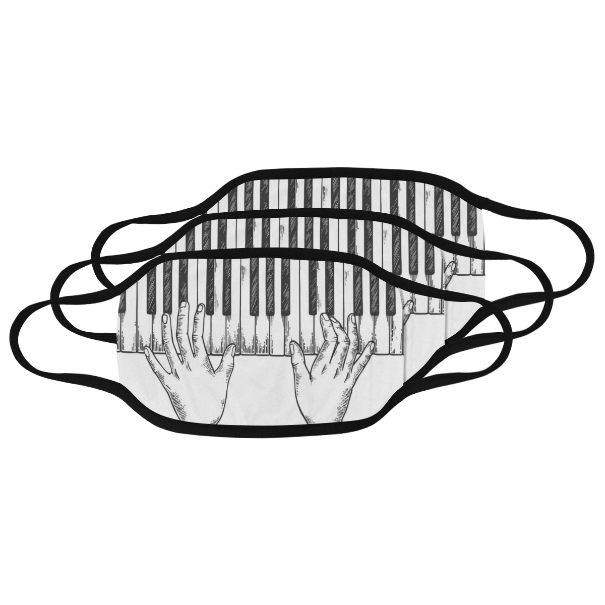 Hands on piano keys Mask