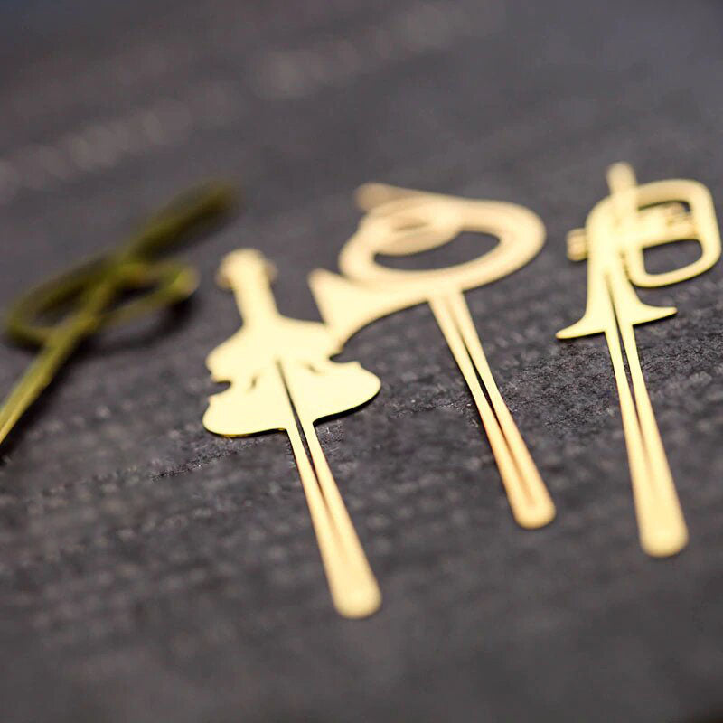 Music note book mark Gold plated
