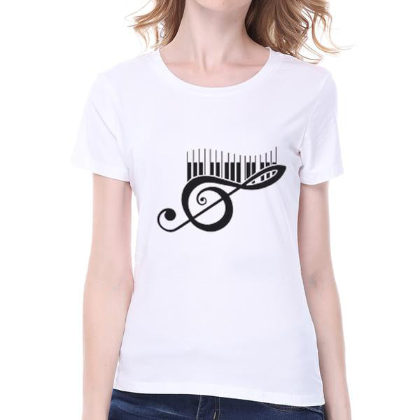 Piano Print Graphic T-shirts