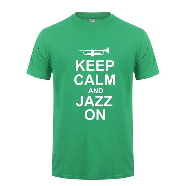 Trumpet Keep Clam & Jazz On T-shirt