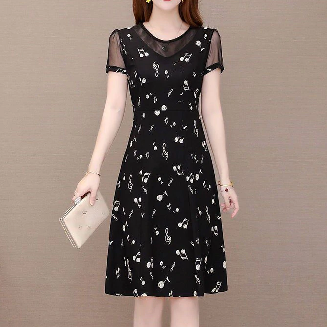 Music Notes Black Dress