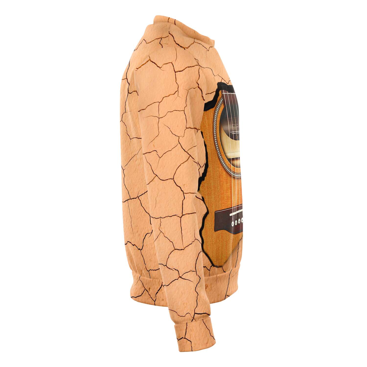 Stunning Wooden Guitar Inside Sweatshirt