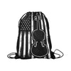 Violin American Flag Drawstring Bags