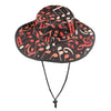 Orange Music Notes Wide Brim Bucket Hat