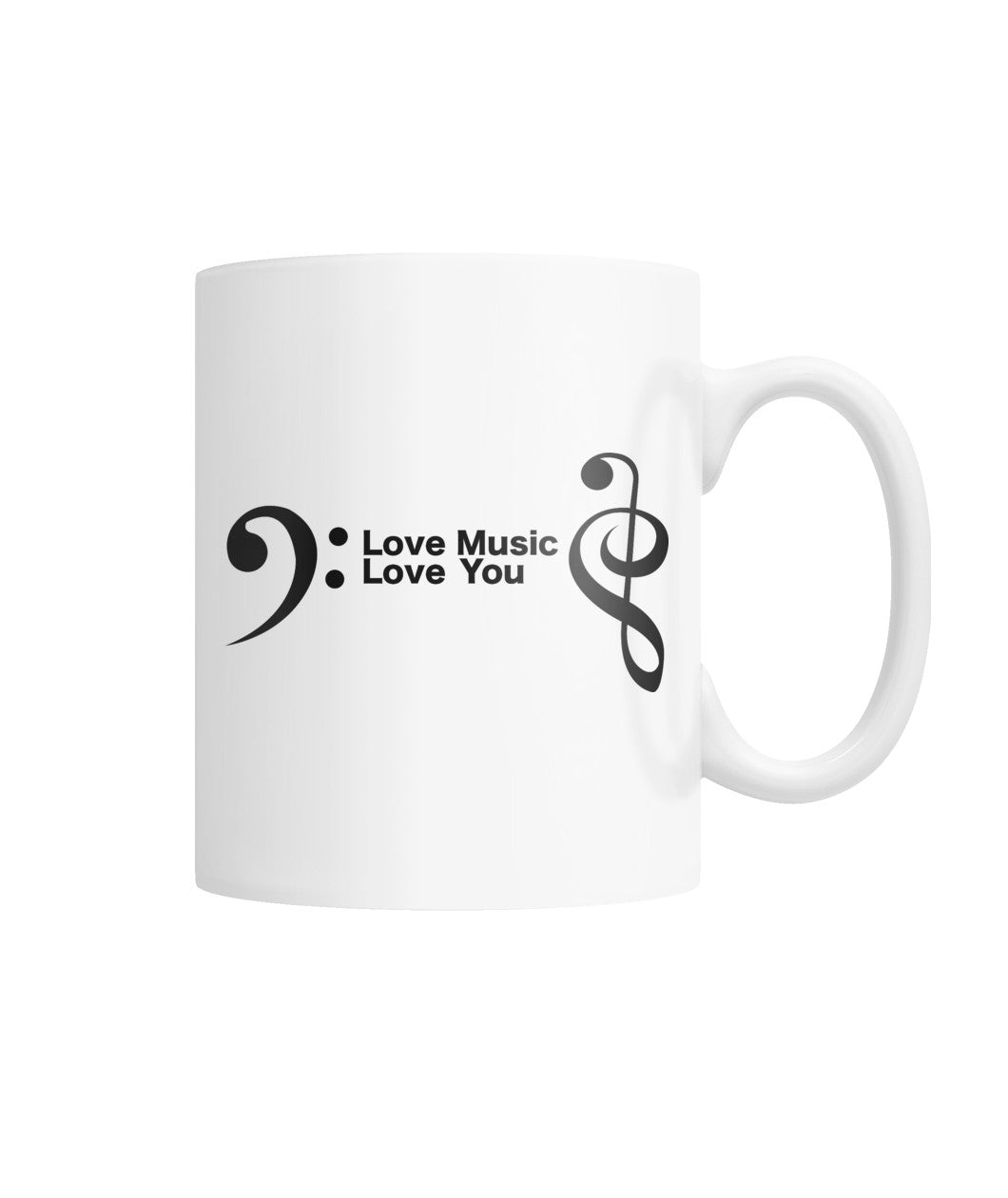 Love Music, Love You White Coffee Mug