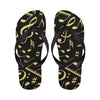 Gold Music Notes Flip Flops (Unisex)