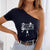 Music One Side Off-Shoulder T-shirt