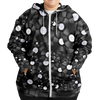 Vinyl Pattern Plus-Size Zip Hoodie