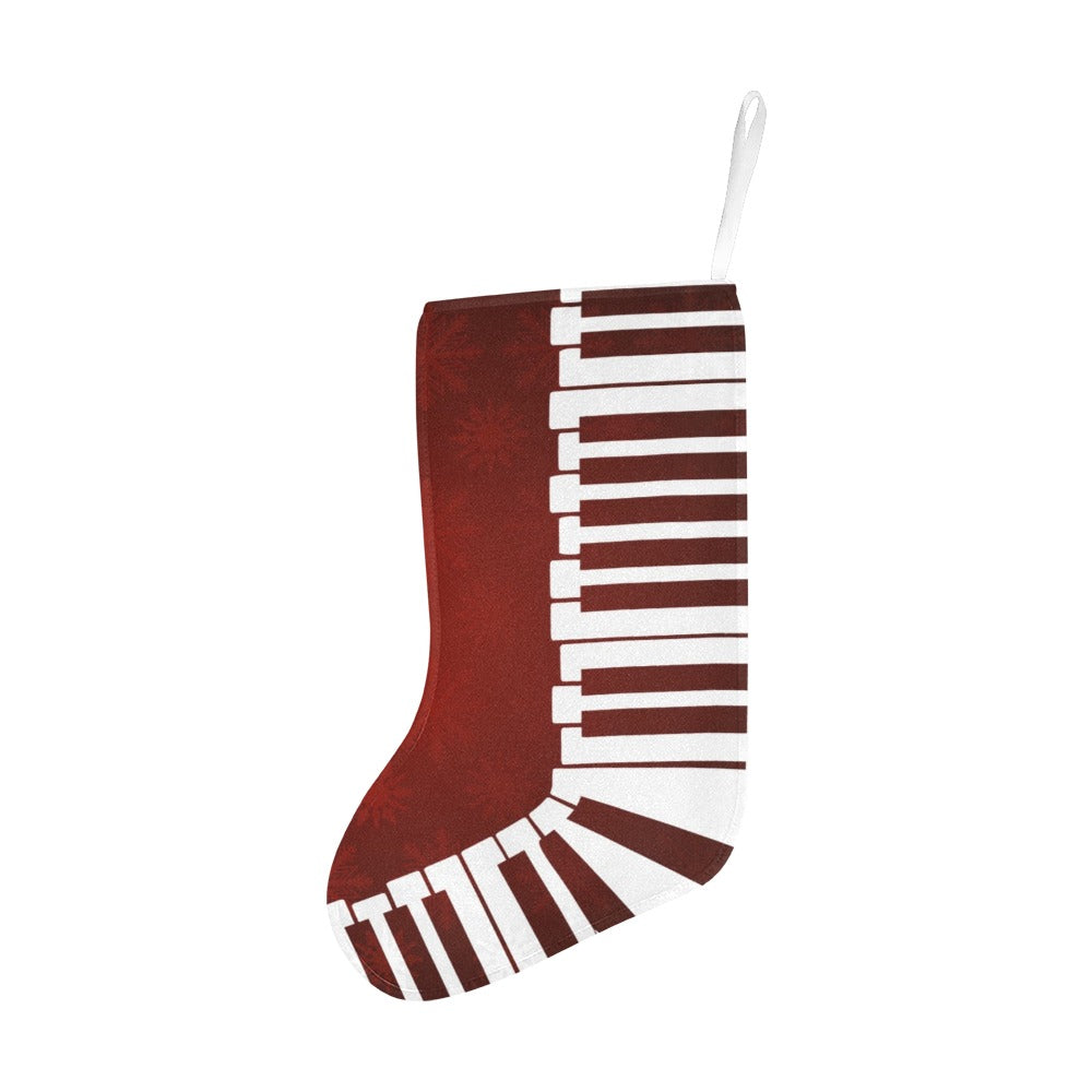 Piano Keys Red Christmas Stocking